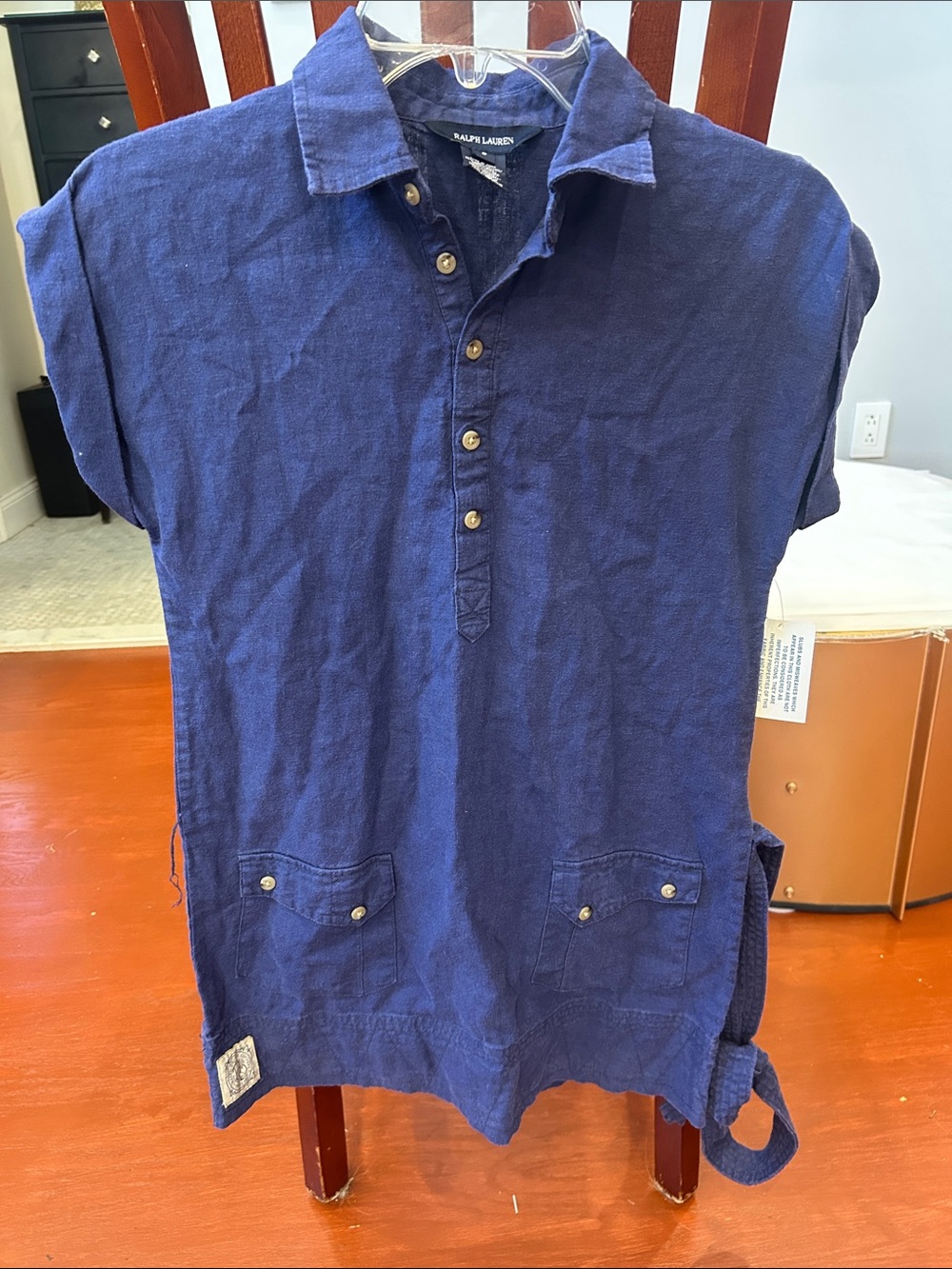 Ralph Lauren Kids Short-Sleeve Polo Dress in Navy